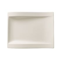 Villeroy & Boch 1025252646 New Wave Rectangular Breakfast, Porcelain Plate for Smaller Dishes, Dishwasher and Microwave Safe White, 26 x 20 cm