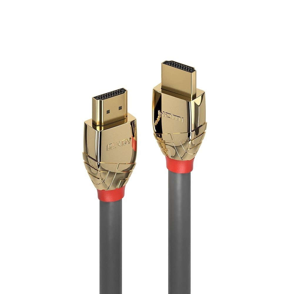 Lindy 1m High Speed HDMI Cable, Gold Line, Premium Design, Gold Plated, with Ethernet