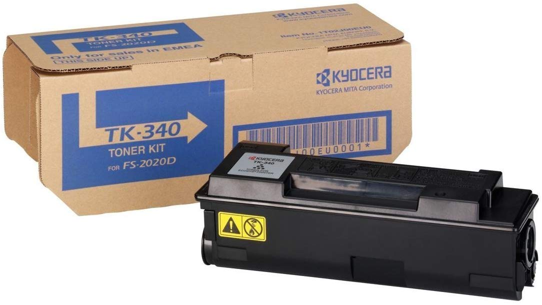 Kyocera TK-340K Toner Black, Original Premium Cartdrige 1T02J00EU0. Compatible ECOSYS FS-2020D, FS-2020DN