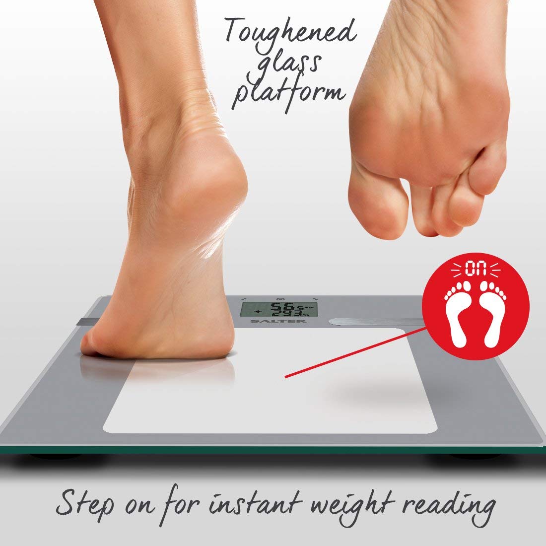 Salter Dashboard Analyser Bathroom Scales Measure Weight, BMI, BMR