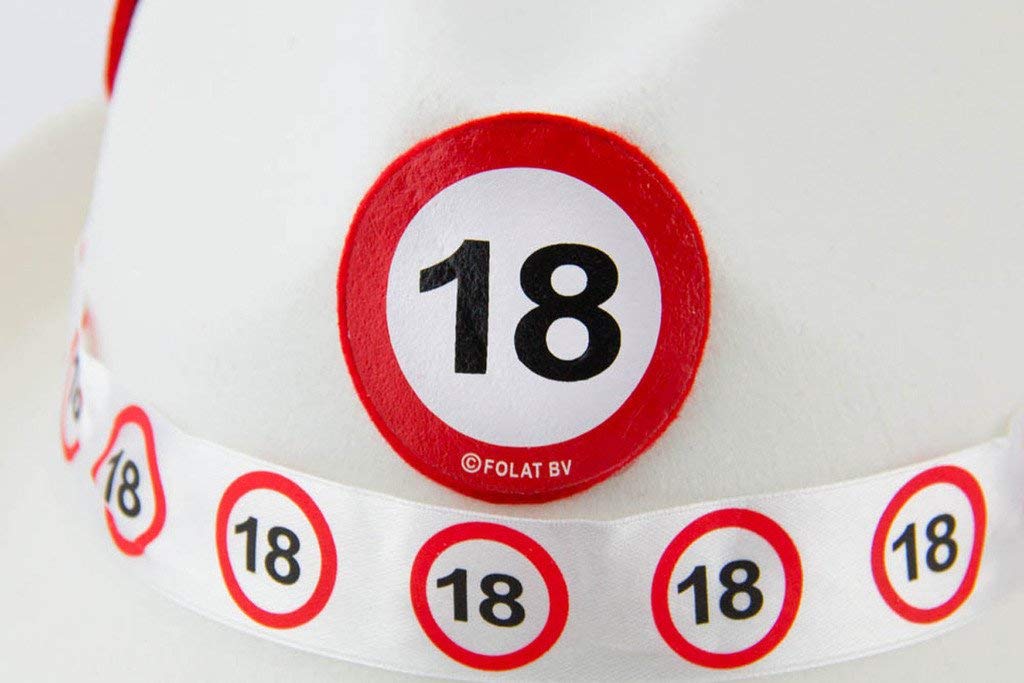 Traffic Sign 18th White Trilby Hat - Image 2