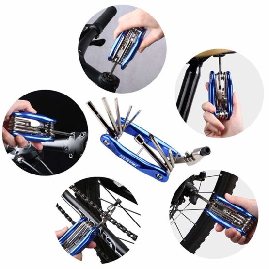 COZYROOMY Bike Tyre Repair Kit - Bike tool kit with 210 Psi Mini Pump 10-in-1 multi-tool（With chain breaker）, 3 in 1 Tyre Levers &Tire patch, 1 saddle bag. 6 month warranty - Image 2