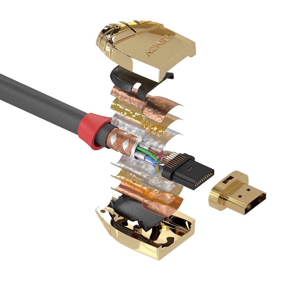 Lindy 1m High Speed HDMI Cable, Gold Line, Premium Design, Gold Plated, with Ethernet - Image 4