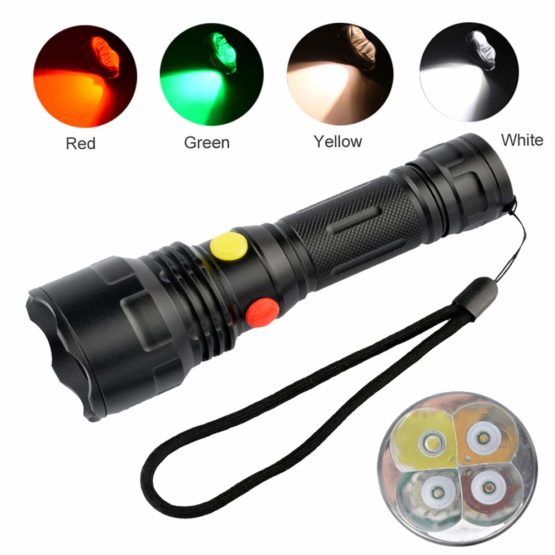 4 Color in 1 LED Torch with Red Green White Yellow Light, BESTSUN