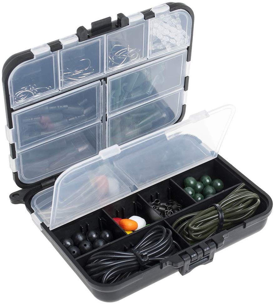 Dr.Fish 278pcs Carp Fishing Tackle Set in Box, Carp Fishing Accessories Include Hooks, Safety Clips and Swivels, Beads - Image 3
