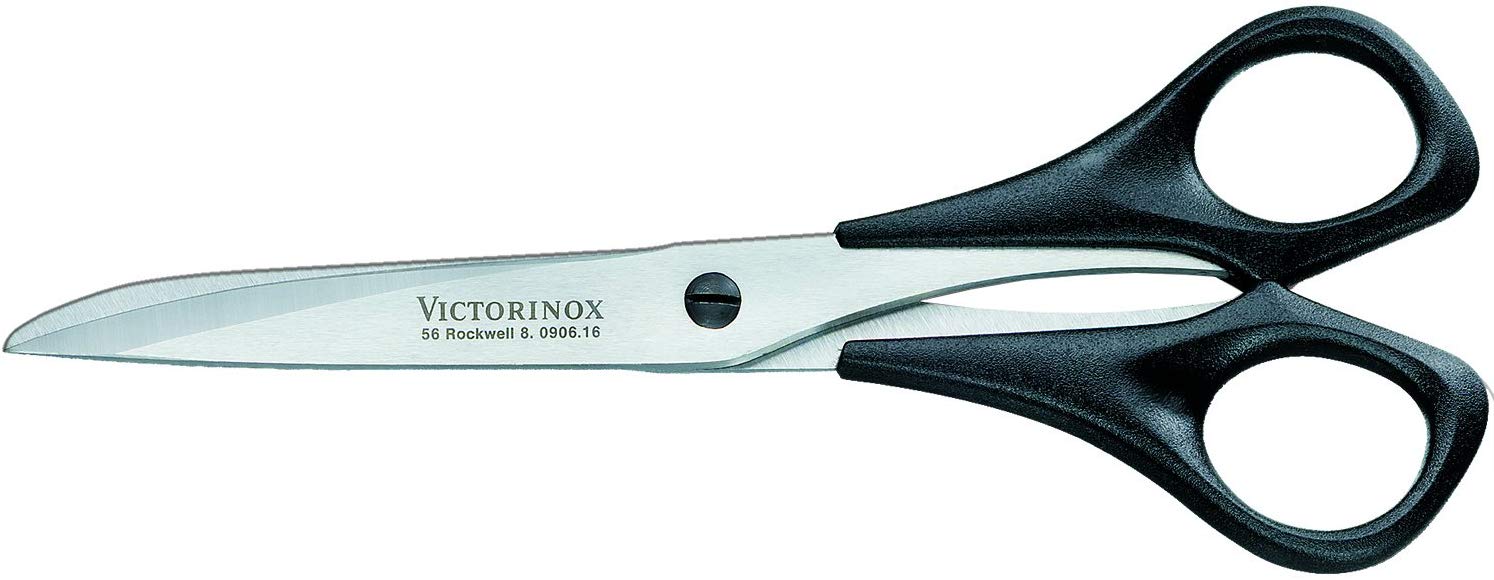 Victorinox Household and Professional Scissors, Extra Sharp Blade, 16 cm, Robust Plastic Handle, Stainless Steel, Black