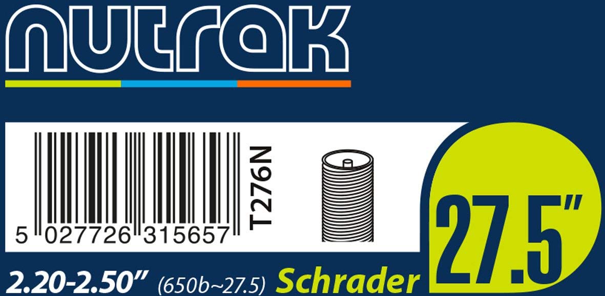 Nutrak 27.5 or 650B x 2.2-2.5 Schrader inner tube, Standard, 27.5 inches
