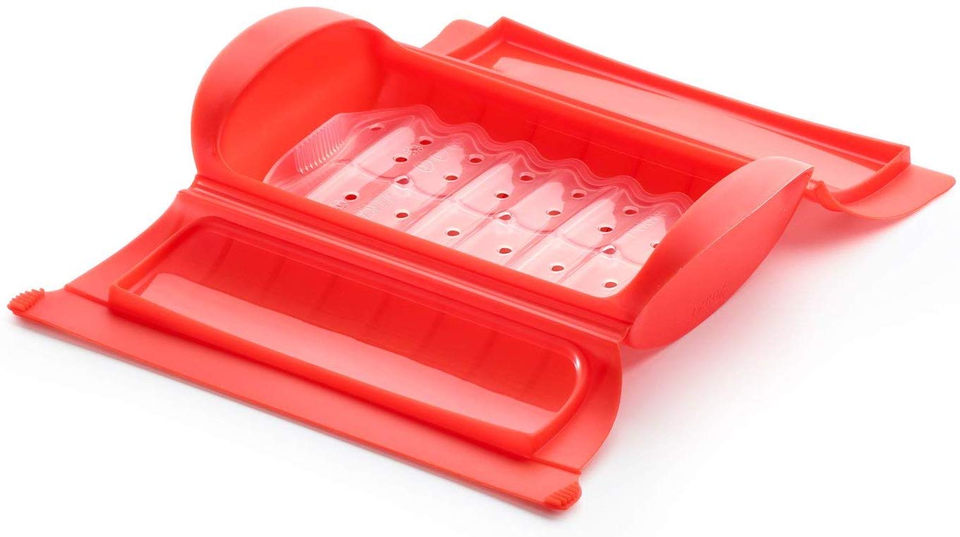 Lékué Steam Case, silicone Red, 1-2 people (650 ml), 15x10x8 cm