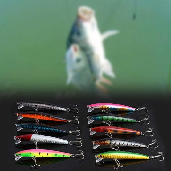Zerone 10Pcs Fishing Lure Kits Hook for Minnow Gig Trout Pike River Fishing Diving Lures Artificial Tackle - Image 4
