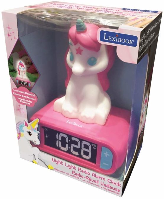 Lexibook Night Light, Snooze Sound Effects, Childrens Clock, Luminous Unicorn, Pink Colour - Image 3