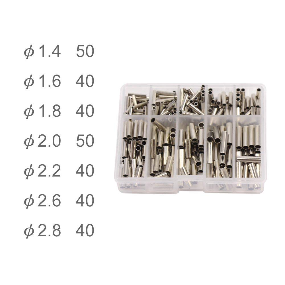 Croch Clamping Sleeve Set Pliers Fishing Pliers 300 Crimp Sleeves in 7 Different Sizes - Image 4