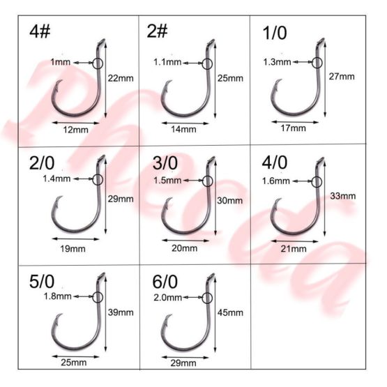 175Pcs Size 2#~5/0 Octopus Circle Fishing Hooks Made of High Carbon Steel Fishing Hooks Set in Saltwater or Freshwater - Image 2