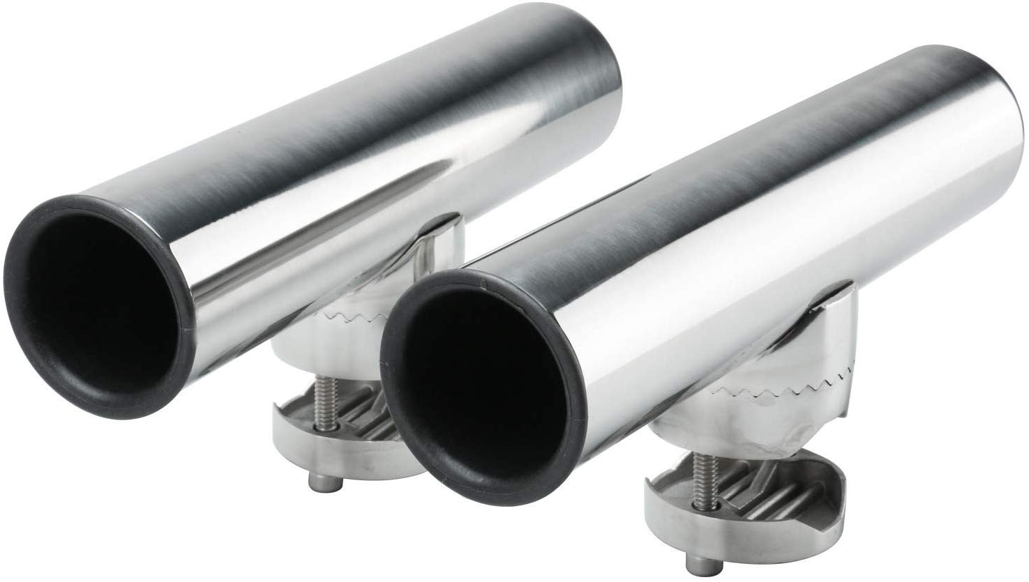 FreeTec Rail Mount Rod Holder Stainless Clamp on Fishing Rod Holder for Rails (2PC 1inch to 1-1/4inch), silver, 1PC 1" to 1-1/4" - Image 2