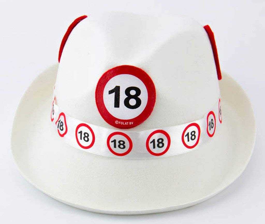 Traffic Sign 18th White Trilby Hat