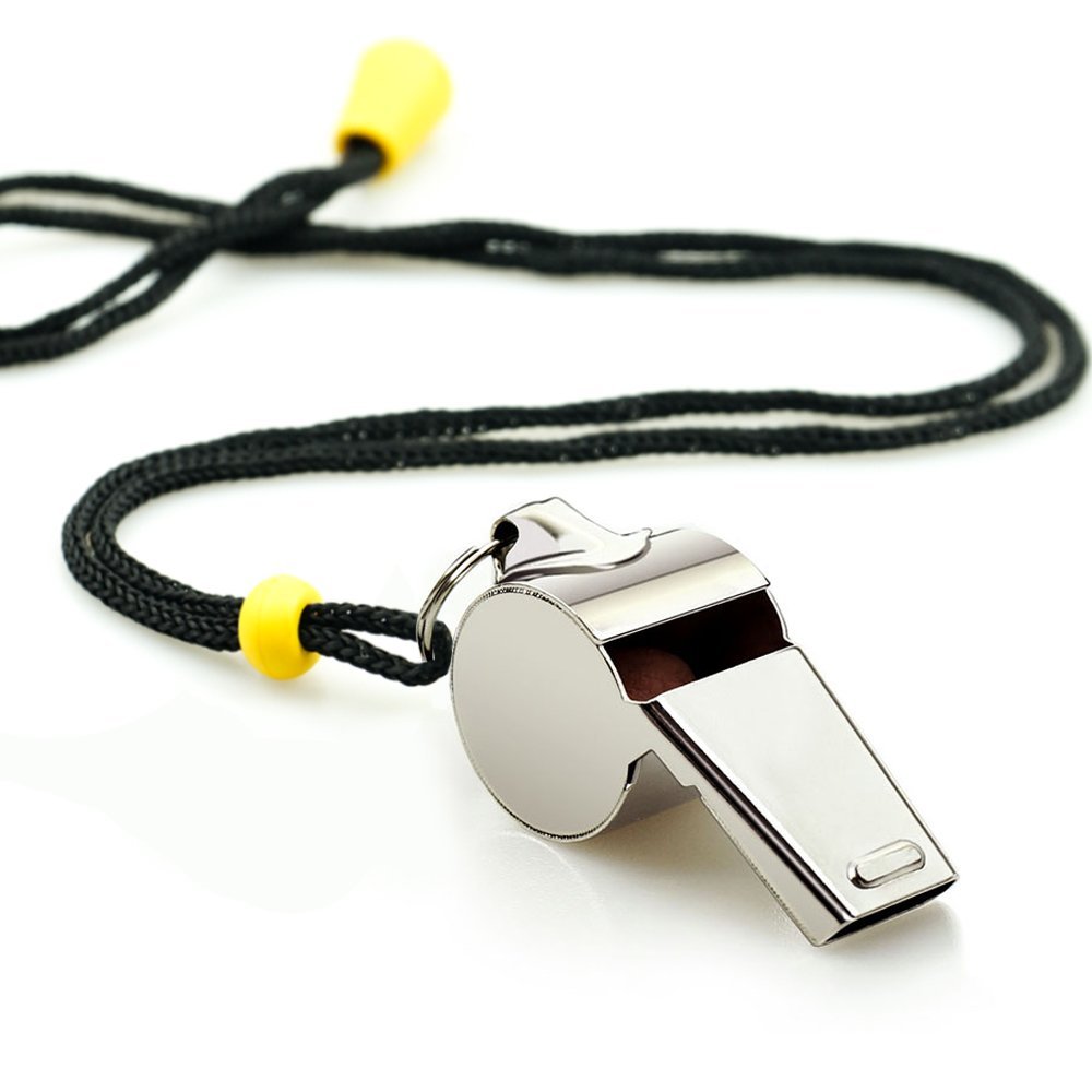 Hipat Whistle, 6 Pack Stainless Steel Sports Whistles with Lanyard, Loud Crisp Sound Whistles Bulk Great for Coaches Referees - Image 2