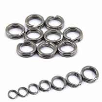 Fishing Split Rings Stainless Steel Double Loop Split Rings High Strength Metal Spoon Spinner Lure Solid Circle Lure Hook Connectors Fishing Tackle