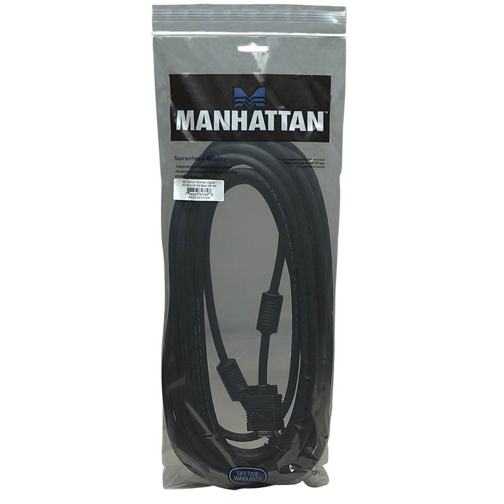 Manhattan SVGA Monitor Cable with Ferrite Cores, HD15, 10m, Male to Male - Image 4