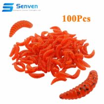 senvenelec Artificial Worm, Biomimetic Soft Silicone Earthworm Lures Worm Fishing Lures Simulation Red Worms Plastic Green Environment Strong Temptation Bait Fake RedWorm - Red Worm 100Pcs