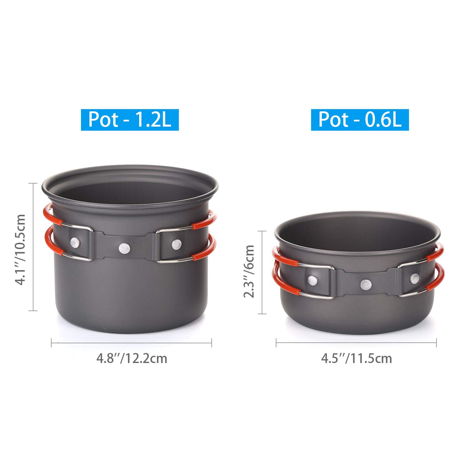 Odoland Camping Cookware Set including Stove for 1-2 People - Image 3