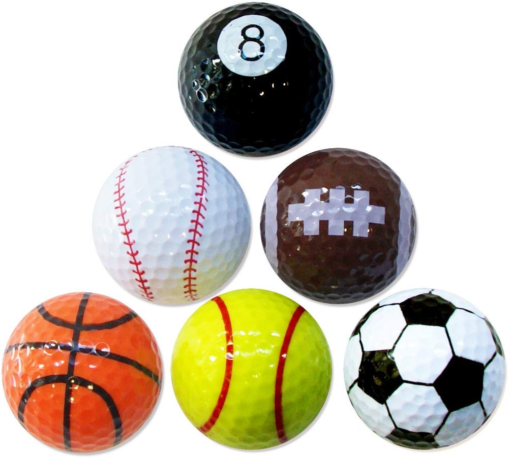 PGA Tour Novelty Golf Balls Set, 6 Designs Coloured Golf Balls, Fun Sport Golf Ball Pack, Unique Gift Idea, Premium Quality - Image 3