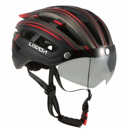 Lixada Adult Bike Helmet,Cycling Helmet with Goggles Detachable UV Protective Mountain Bike Helmet with Magnetic Visor and Back Light for Men Women - Image 3