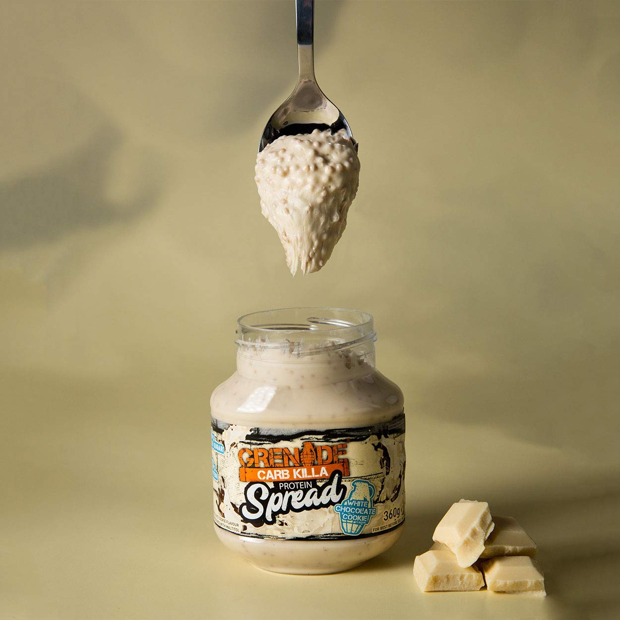 Grenade White Chocolate Cookie Protein Spread, 1 x 360 g Jar, Beige, 360 g (Pack of 1) - Image 4