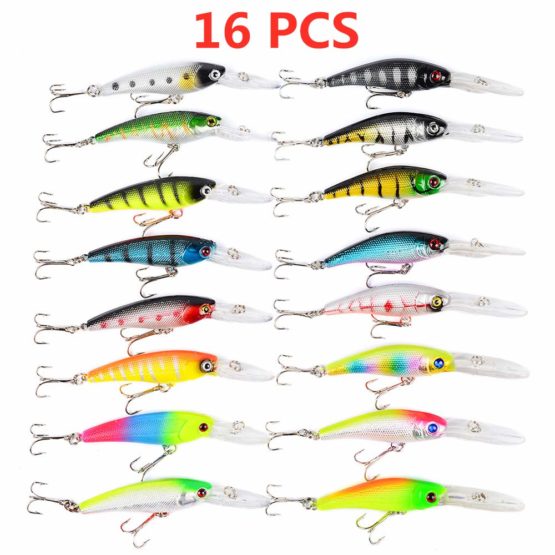 RoseFlower Fishing Lure Kits Rotating Sequins Universal Artificial Hard Bait Sets Including Spinning Lures, Minnow, Crank, Popper, VIB, Spoon Lures - Fishing Equipment for Sea Bass Salmon Cod Trout