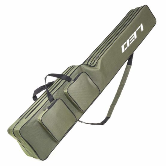 Lixada Fishing Rod Bag, Double Layer Tackle Storage Bag 130cm Large Capacity Fishing Pole Bag