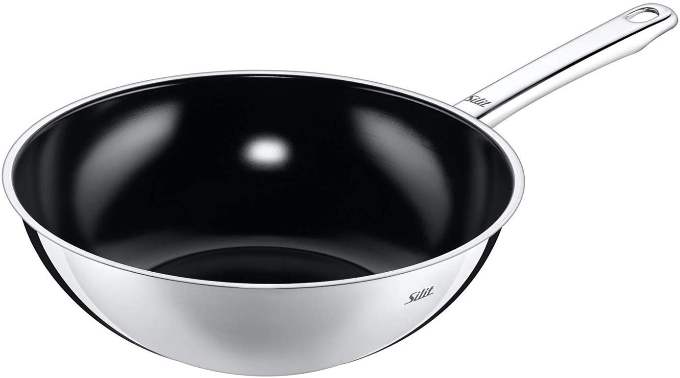Silit Wuhan 0081.6033.01 Wok 28 cm Non-Stick Frying pan, Silver/Black, 48 x 48 x 28 cm