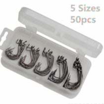 Toasis Wide Gap Offset Soft Lure Worm Hooks Assorted Sizes Pack of 50pcs