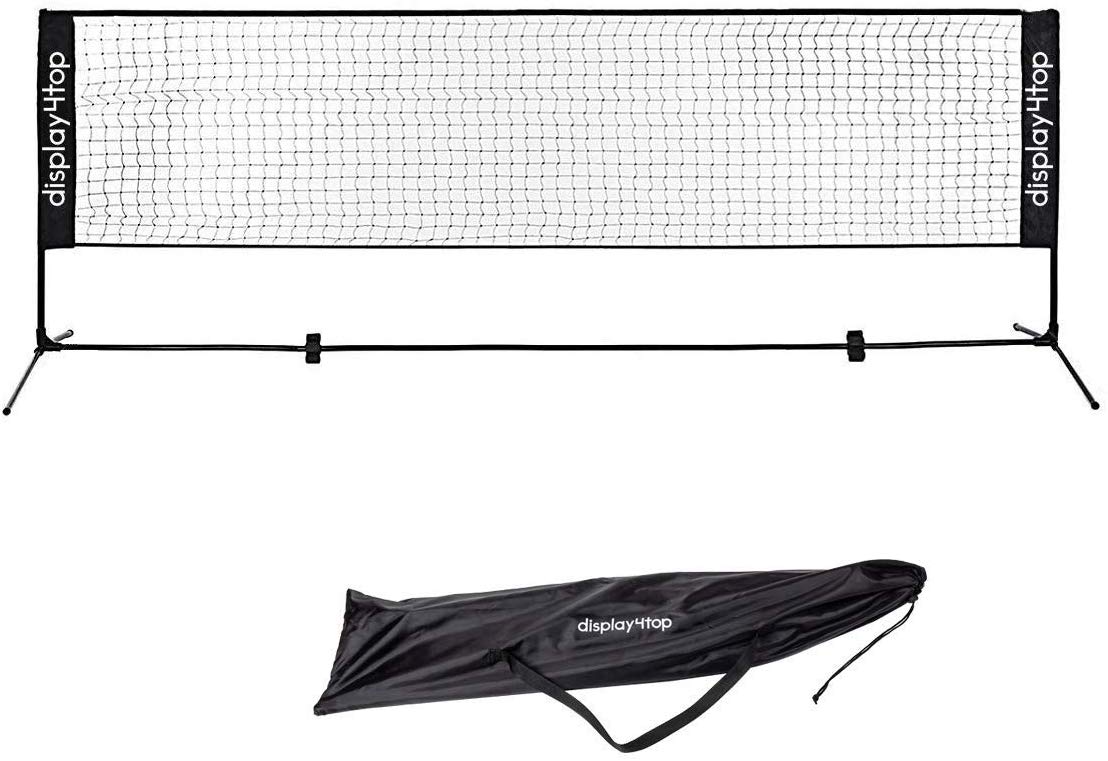 display4top 5M Badminton Net Set, Volleyball Tennis Net, Height Adjustable, Portable with Portable Carry Bag