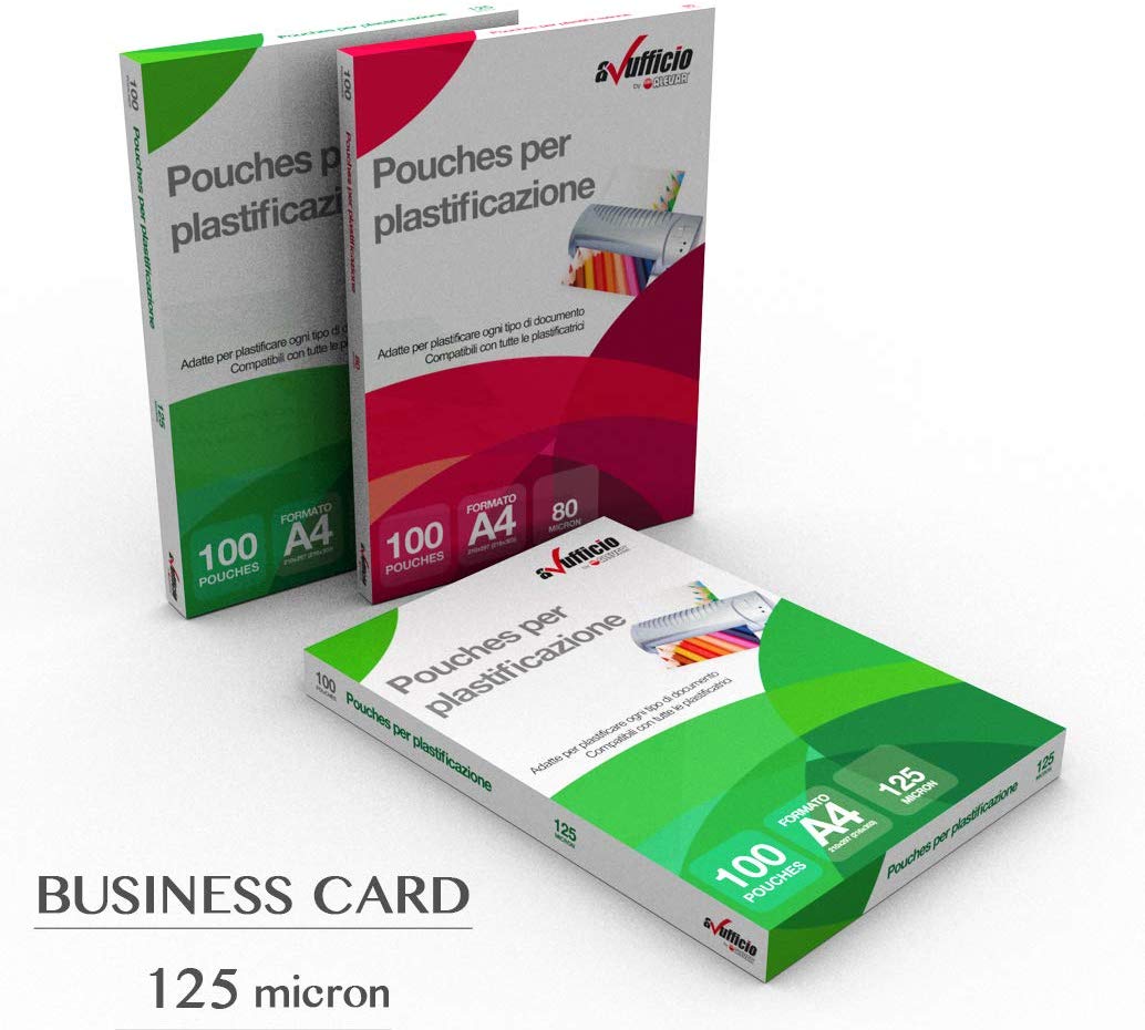 Alevar Laminating Pouches, Business Card Size 60 x 90 mm, Thickness 250 Micron (2 x 125 Microns), Pack of 100
