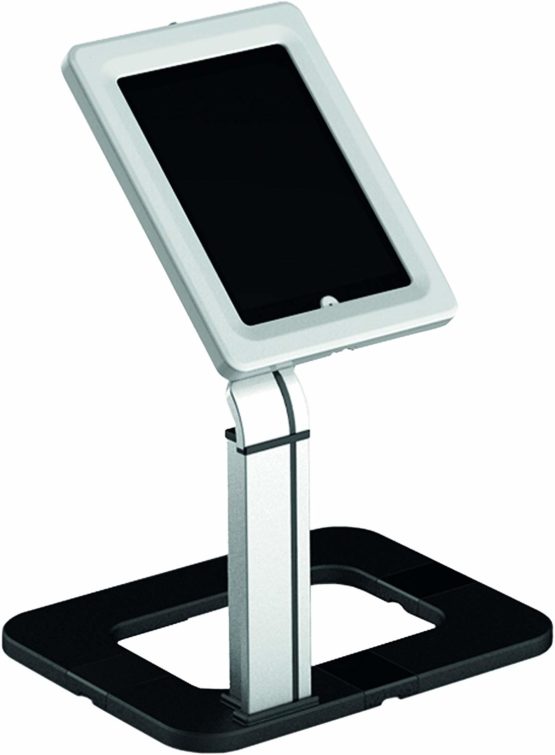 PureMounts PDS 5500 Universal Stand for Tablet and 24.63 10.1 inch Convertible Tablet (9.7); Adjustable Interior, Detachable Case – Height 485 mm Black/Silver