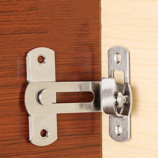 90 Degree Right Angle Door Latch Hasp Bending Latch Buckle Bolt Barn Sliding Lock Barrel Bolt with Screws for Toilet Doors and Windows - Image 2