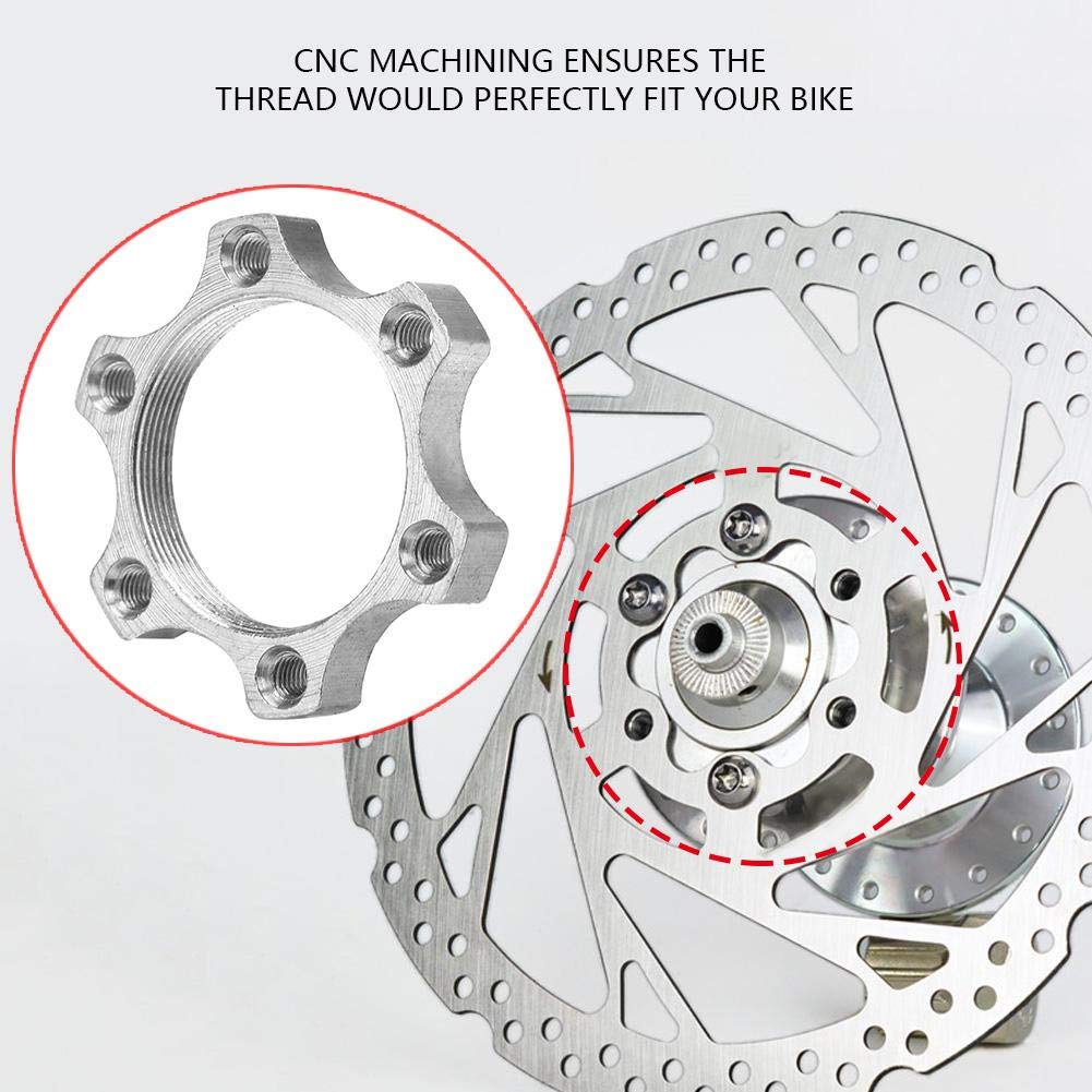 Disc Brake Adapter Alloy Bike Hub Adapter,10PCS 44mm/48mm 6 ycle Aluminium Alloy Freewheel Threaded Hubs Disk Bike Disc Brake Rotor Flange Adapter Replacement Part(44MM) - Image 2