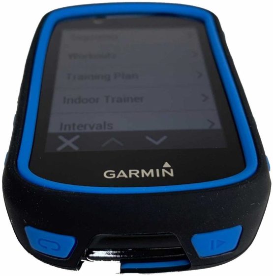 TUFF LUV Silicone Twin Dual Layer Double Protective Skin Case Compatible With Garmin Edge 830 - Black/Blue - Image 3