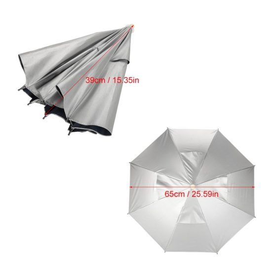 Alomejor Umbrella Cap/Hat Waterproof Outdoor Sun Shade Camping Hat for Fishing Hiking Beach Outdoor Activities - Image 3