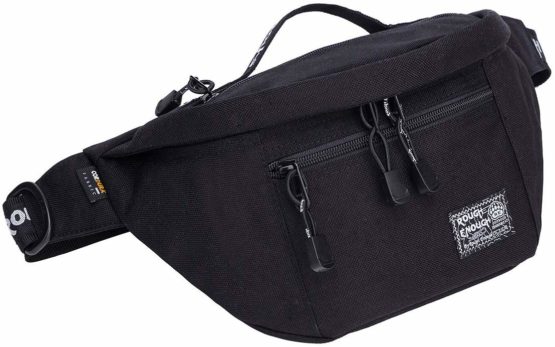 Rough Enough Bum Bag Crossbody Waist Fishing Bag Fanny Pack Bumbag for Women Men in Large Black Tactical EDC Pouch Sling Bag for Sports