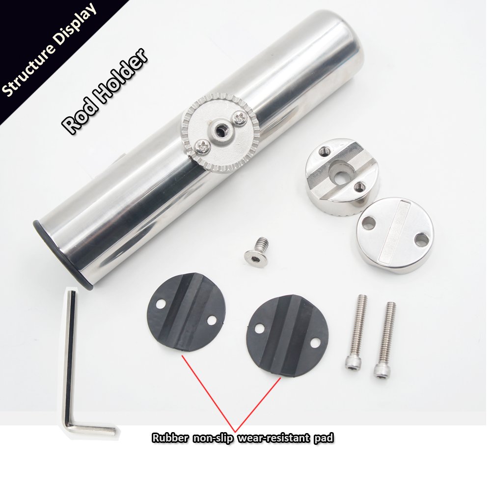 AMYSPORTS Rail Mount Rod Clamp Holders Boat Clamp Holders Rod Steel Fishing Stainless Rods Holder Adjustable Marine Side Mounted Support for Kayak Boats Fishing for Rails 3/4" to 1" 19mm to 25mm 4pcs - Image 2