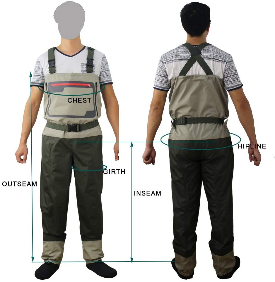 Kylebooker Fly Fishing Chest Waders Breathable Waterproof Stocking Foot River Wader Pants for Men and Women (L) - Image 4