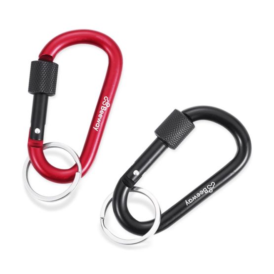 BEEWAY Locking Carabiner, Premium Aluminum Alloy D-Ring Carabiners Key Chain Clip Hook for Camping, Hiking, Traveling, Fishing, Backpack - Image 3