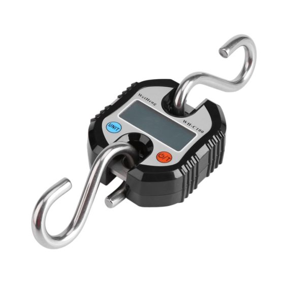 Digital Professional Portable Crane 150 Kg Lcd Digital Electronic Hook Hanging Scales Loop Weighing Balance for Home Farm Factory Hunting Outdoor(Black)