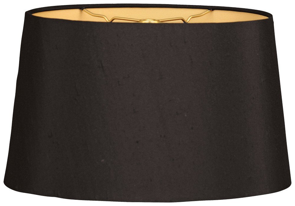Royal Designs Shallow Oval Hardback Lamp Shade, Black, 12 x 14 x 8.5