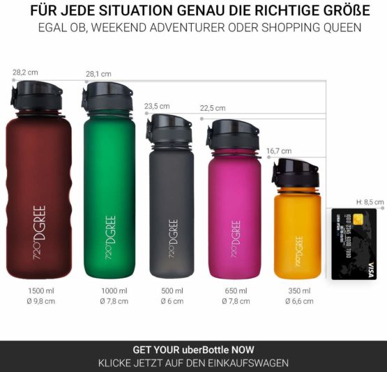 720°DGREE Water Bottle “uberBottle“ +Fruit-Infuser - 350ml, 500ml, 650ml, 1L - BPA-Free Tritan, Leakproof, Reusable - Sports Drinking Bottle for Kids, Gym, Fitness, Outdoor, Cycling, School - Image 4