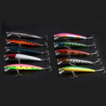 Zerone 10Pcs Fishing Lure Kits Hook for Minnow Gig Trout Pike River Fishing Diving Lures Artificial Tackle