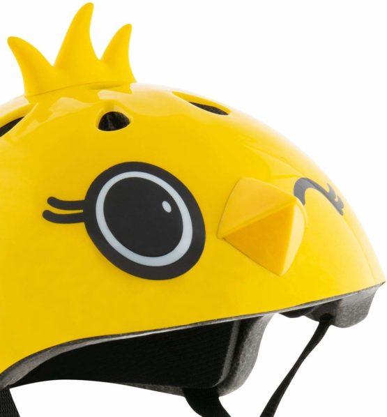 HUDORA Kiki & Knocker Children's Bicycle Helmet Size 51-53 Yellow & Grey - Image 2