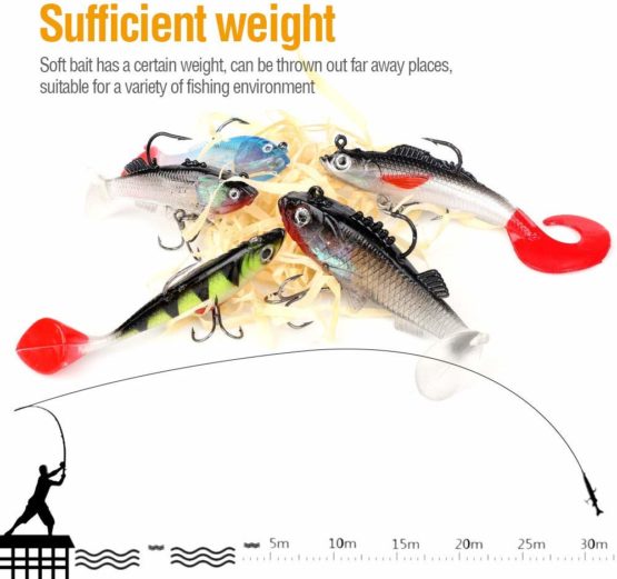 DONQL Soft Fishing Lures Kit, Fishing Lures Baits Tackle Set for Freshwater Trout Bass Salmon-Include Vivid Spinner Baits, Artificial Silicone Bass Baits With Box - Image 3