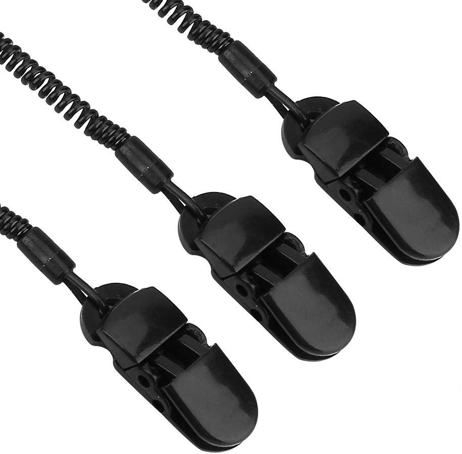 Cap Clip, 3pcs Black Retractable Coiled Cord with Crocodile Clips for Fishing Golf Boating Sailing Hiking - Image 2