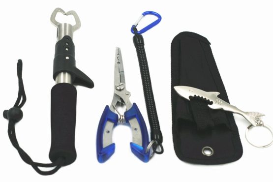 Milepet Stainless Steel Fish Lip Grip and Fishing Pliers with Lanyard fish Tool Sets for One-Hand Operated Fish Holder/Split Ring/Braid Cutter/Hook Remover - Image 3