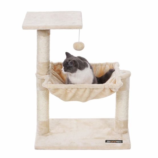 FEANDREA Cats Climb Tree Steady Cat Tree with Plush and Soft Hammock PCT82M - Image 3